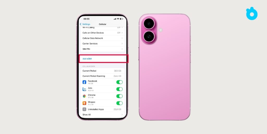 Activating eSIM on iPhone setup screen